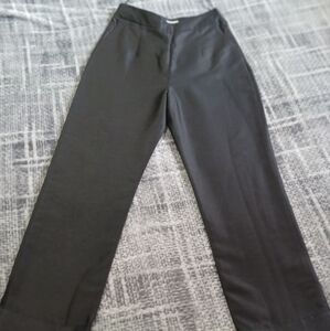 ISA ARFEN By Designer Serafina Sama Black Classic Ankle Crop Pants Cotton & Silk